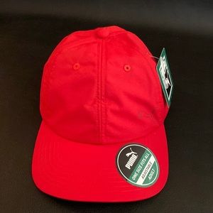 Puma unisex red one size fits all adjustable adult cap.